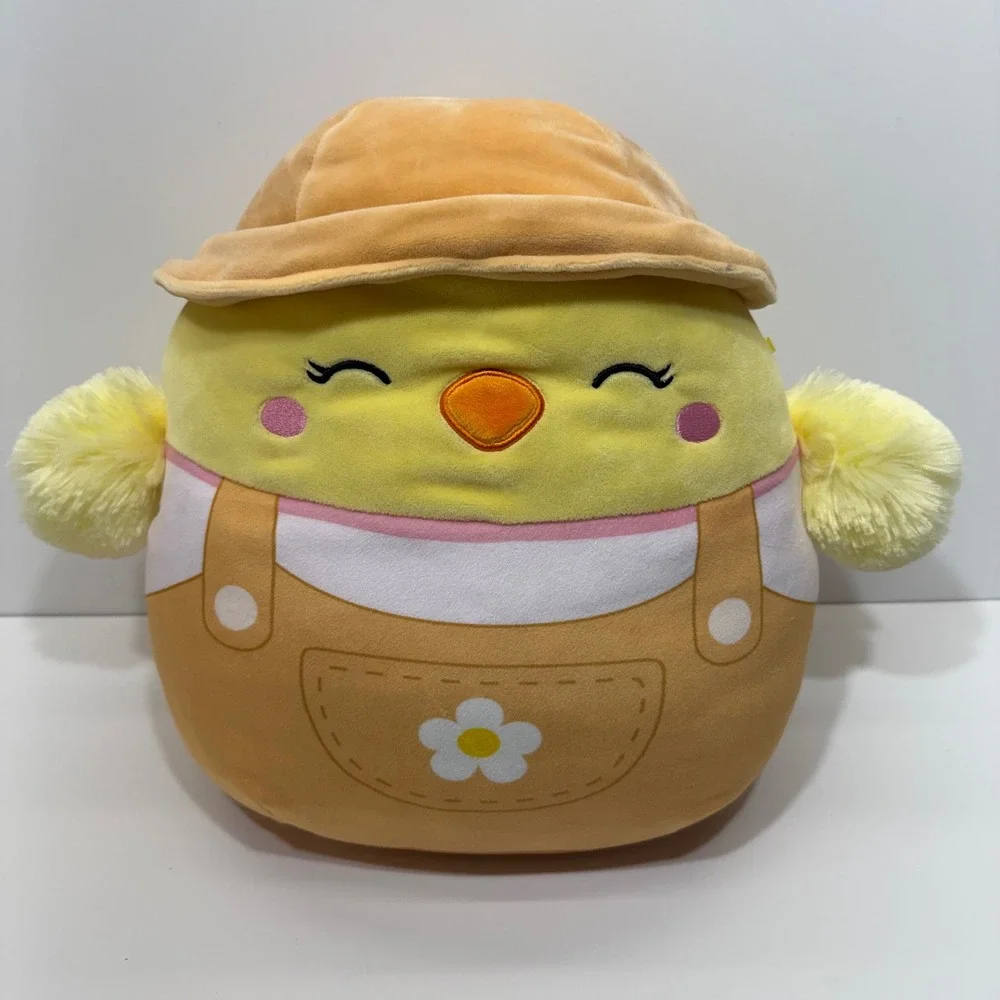 Squishmallows Aimee the Chick Gardener 12 Inch Yellow Plush Kellytoy